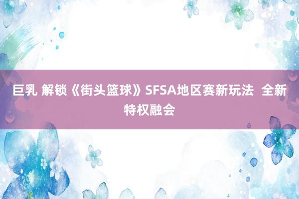 巨乳 解锁《街头篮球》SFSA地区赛新玩法  全新特权融会