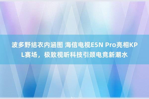 波多野结衣内涵图 海信电视E5N Pro亮相KPL赛场，极致视听科技引颈电竞新潮水